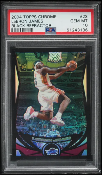 2004 Topps Chrome Black Refractor LeBron James /500 #23 PSA 10 GEM MINT
