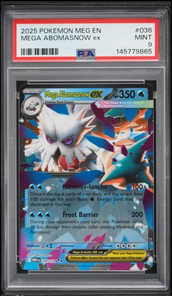 2025 Pokemon Mega Evolution Holo Mega Abomasnow ex #36 PSA 9 MINT
