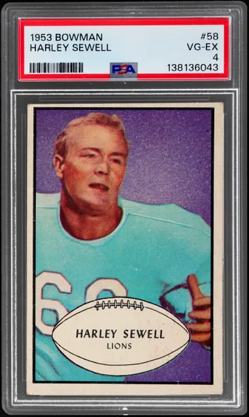 1953 Bowman Harley Sewell #58 PSA 4