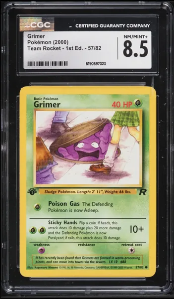 2000 Pokemon Team Rocket 1st Edition Grimer #57 CGC 8.5 NM-MT+