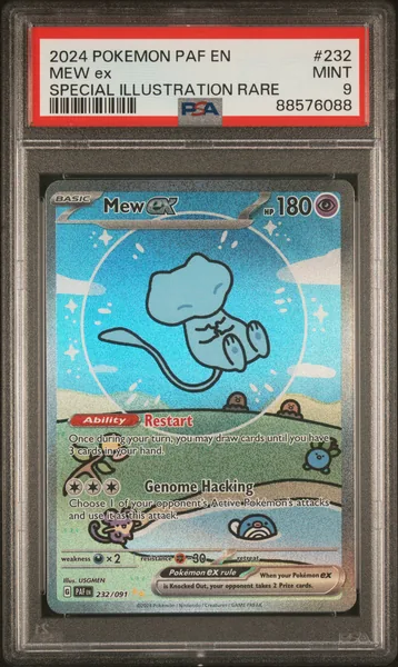 2024 #232 Mew EX PSA 9 Paf EN-Paldean Fates