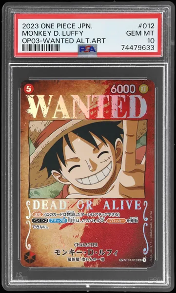 2023 One Piece Pillars of Strength Japanese Wanted Alternate Art Monkey D. Luffy #ST01-012 PSA 10