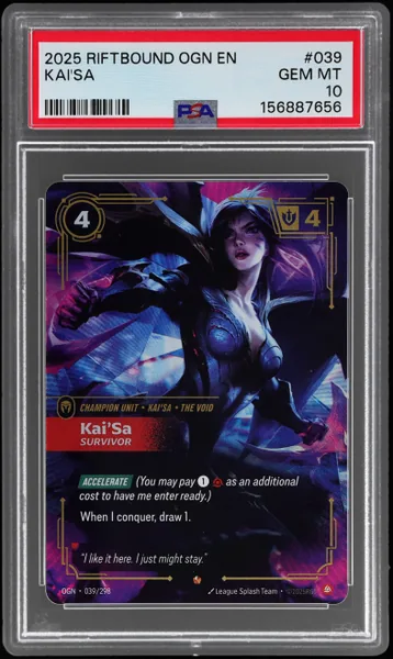 2025 Riftbound: League of Legends Origins Survivor Kai'sa #039 PSA 10