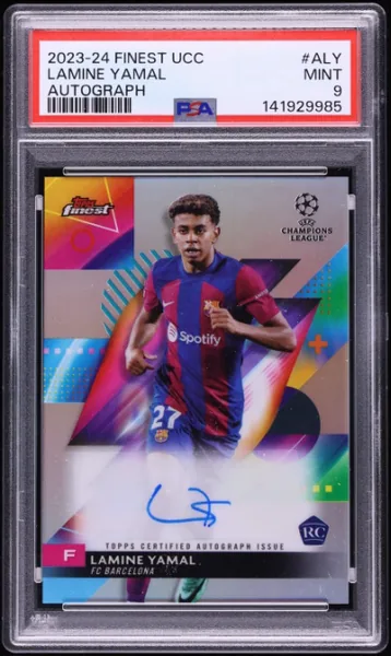 2023 Finest UEFA Club Competitions Lamine Yamal ROOKIE AUTO #A-LY PSA 9 MINT