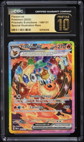 2025 Pokemon Scarlet & Violet Prismatic Evolutions SIR Flareon ex #146 CGC 10 PRISTINE