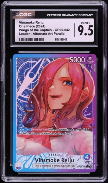 2024 One Piece Wings Of The Captain Alt Art Leader Vinsmoke Reiju #OP06-042 CGC 9.5 MINT+