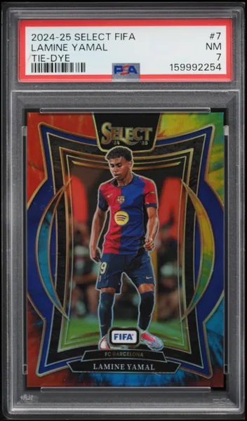 2024 Select FIFA Terrace Tie-Dye Prizm Lamine Yamal /25 #7 PSA 7 NRMT
