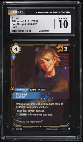 2026 Riftbound League Of Legends LoL Spiritforged Ezreal #82 CGC 10 GEM MINT