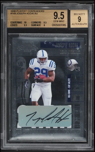 2006 Playoff Contenders Ticket Joseph Addai ROOKIE AUTO #149 BGS 9.5 GEM MINT