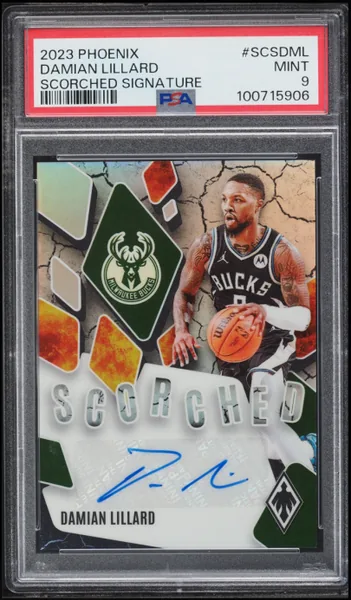 2023 Panini Phoenix Scorched Signatures Damian Lillard AUTO /49 #SCSDML PSA 9 MINT