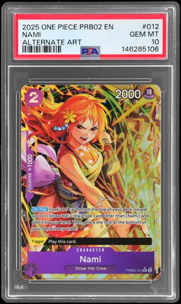 2025 One Piece the Best Premium Booster Volume 2 Alternate Art Nami #PRB02-012 PSA 10
