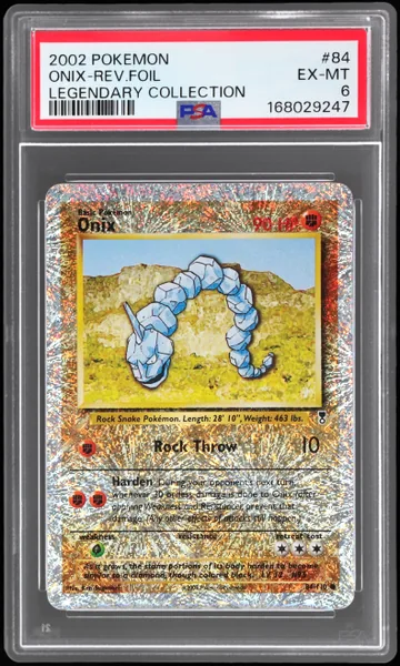 2002 Pokemon Legendary Collection Reverse Foil Onix #84 PSA 6