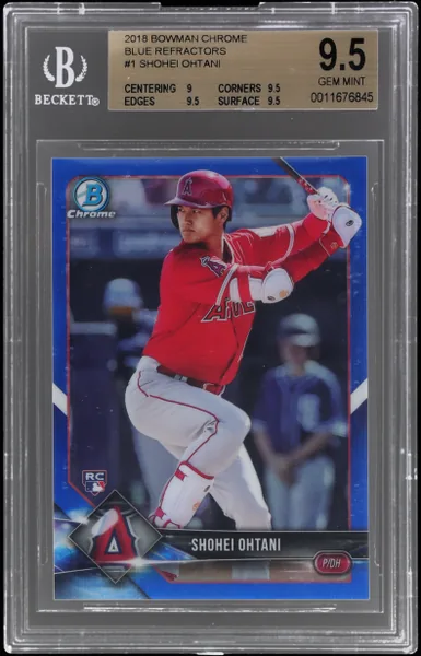2018 Bowman Chrome Batting Blue Refractor Shohei Ohtani #1 94/150 BGS 9.5