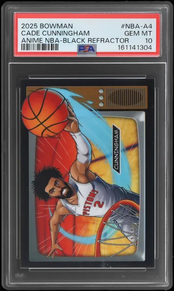 2025 Bowman Chrome Anime NBA Black Refractor Cade Cunningham #NBA-A4 1/10 PSA 10