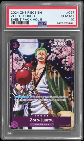 2024 One Piece Promo Event Pack Volume 5 Zoro Juurou #OP05067 PSA 10