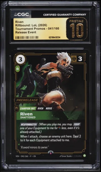 2026 Riftbound League Of Legends LoL Tournament Promo Release Event Riven #041 CGC 10 PRISTINE