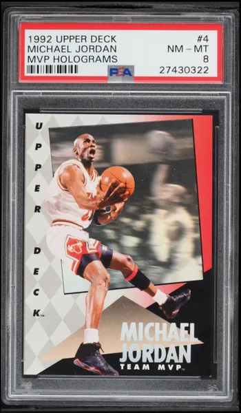 1992 Upper Deck MVP Holograms Michael Jordan #4 PSA 8 NM-MT