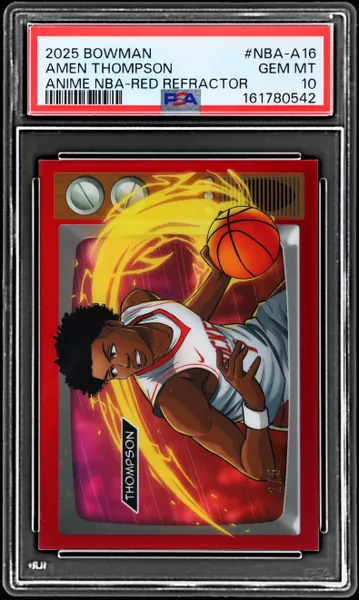 2025 Bowman Chrome Anime Red Refractor Amen Thompson #NBAA16 2/5 PSA 10