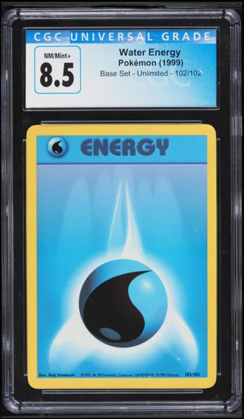 1999 Pokemon Base Set Water Energy #102 CGC 8.5 NM-MT+